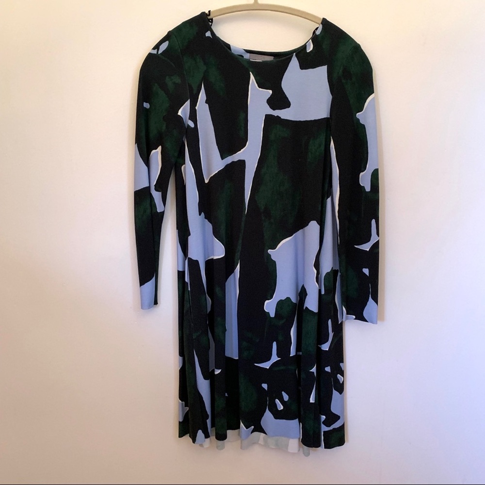 Dark green and light blue COS dress